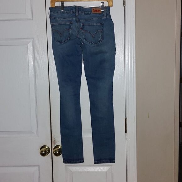 Levi Strauss 524 Distressed Skinny Jeans Sz 26x32 - Picture 4 of 8